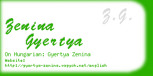 zenina gyertya business card